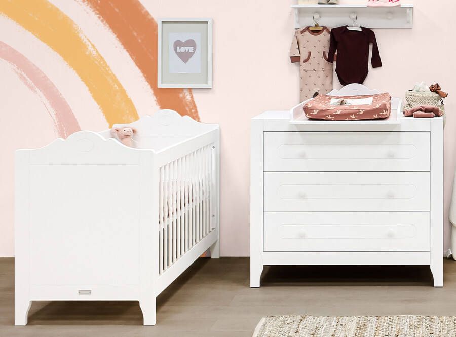 Bopita Evi 2-delige Babykamer Bed Commode Wit