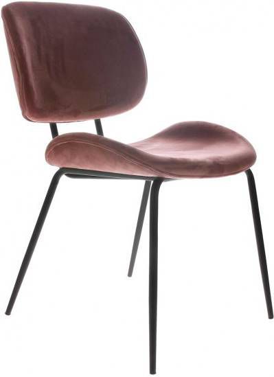 HKliving Eetkamerstoel Velvet 48 x 62,5 x 85,5 cm Koelgrijs Eetkamerstoel oud roze velvet metaal 48x62,5x85,5cm
