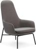 Normann Copenhagen Era Lounge Chair High loungestoel met zwart stalen onderstel online kopen