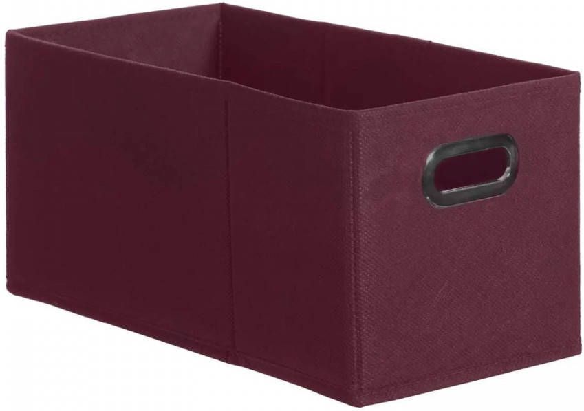 5Five Opbergmand/kastmand 7 Liter Aubergine Paars Linnen 31 X 15 X 15 Cm Opbergmanden