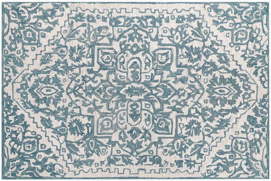 Beliani Ahmetli Laagpolig blauw wol