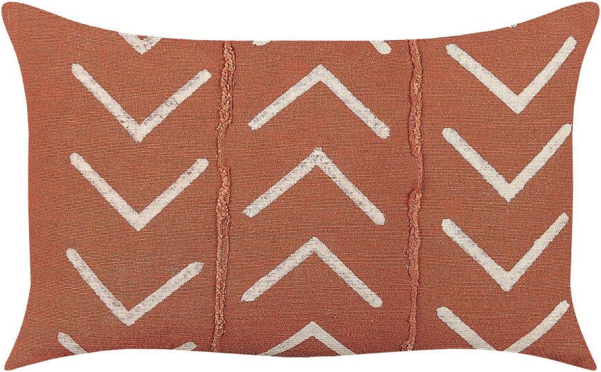 Beliani Albium Sierkussen oranje katoen