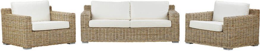 Beliani Ardea Loungeset natuurlijk rotan