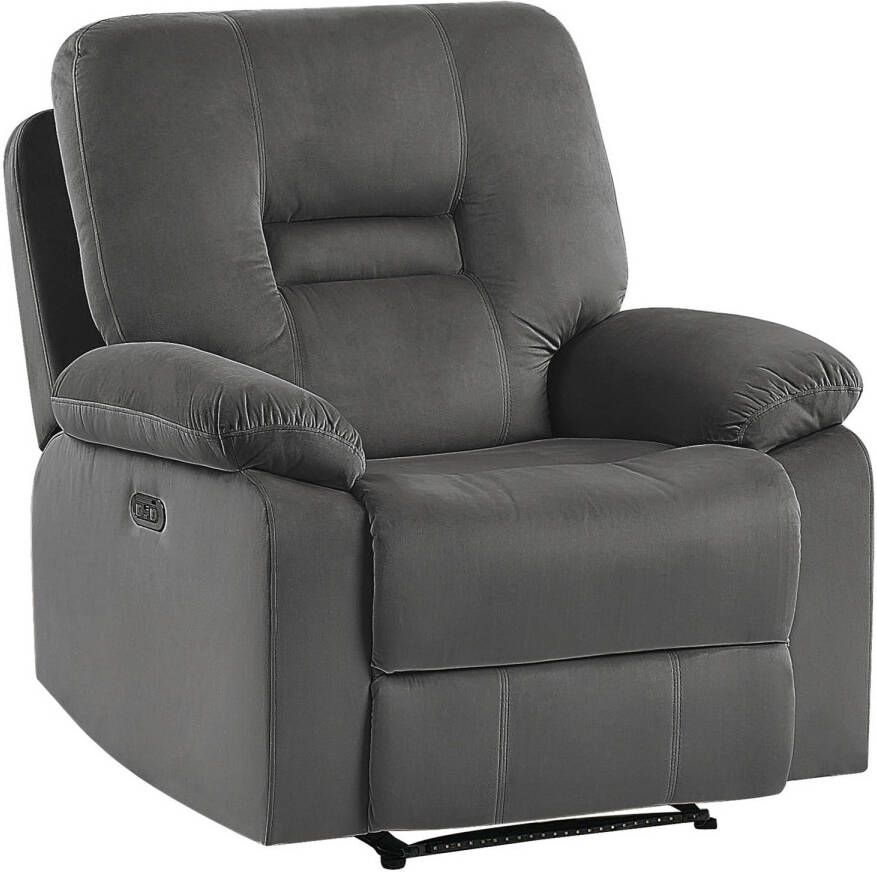 Beliani Bergen Tv fauteuil grijs fluweel