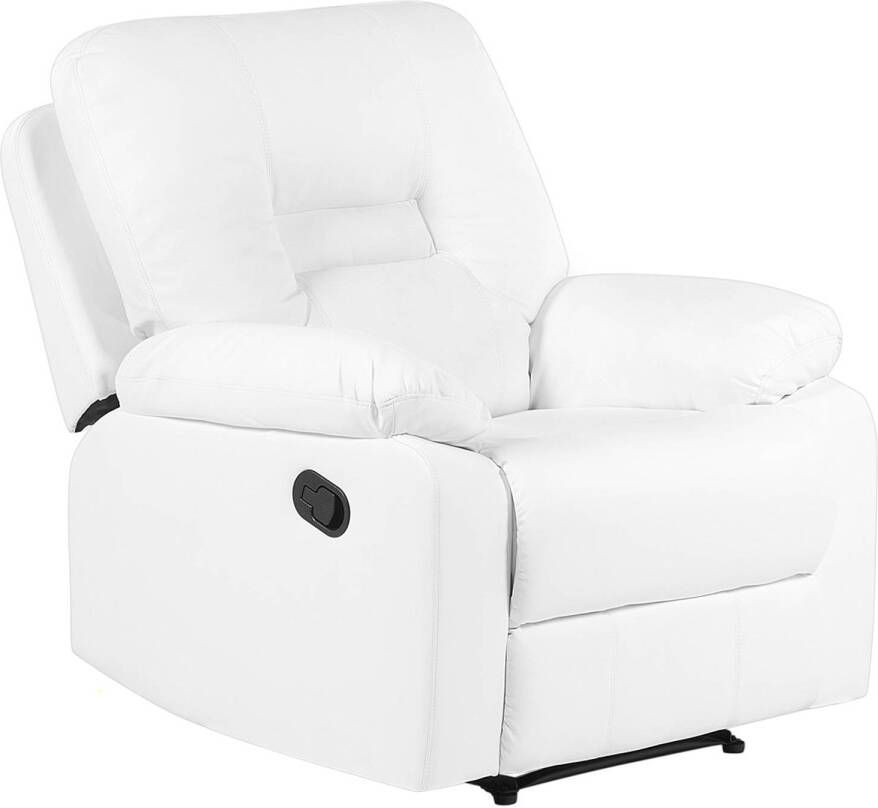 Beliani Bergen Tv fauteuil wit kunstleer