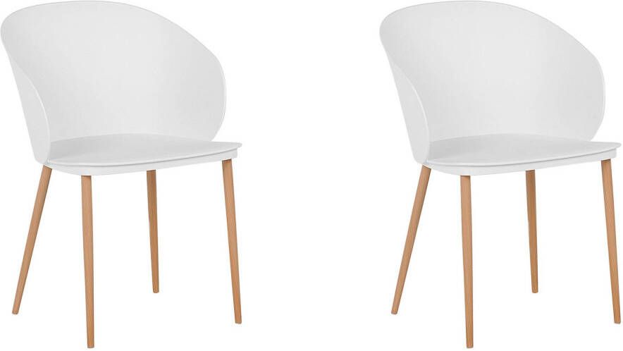 Beliani Blaykee Eetkamerstoel wit synthetisch Materiaal