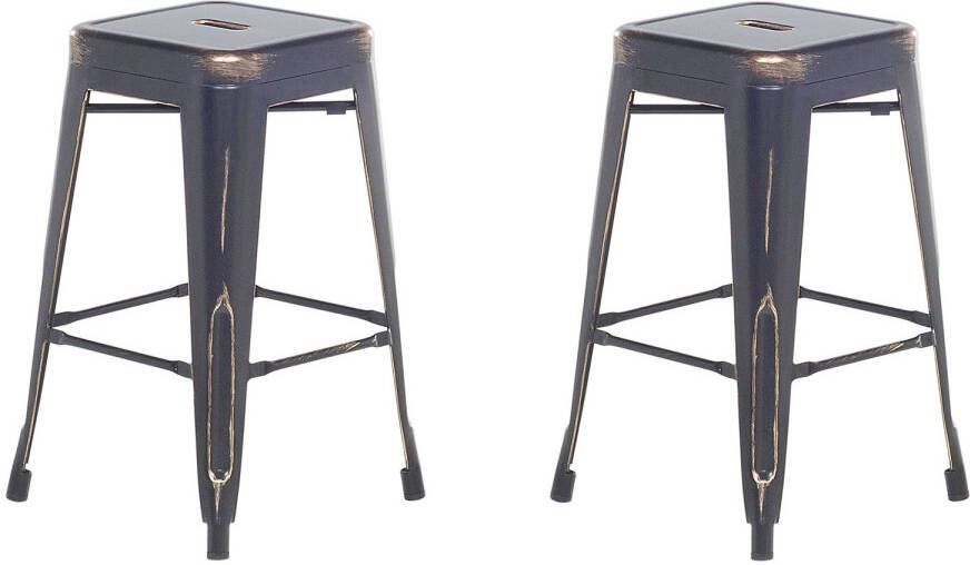 Beliani CABRILLO set van 2 barkrukken zwart