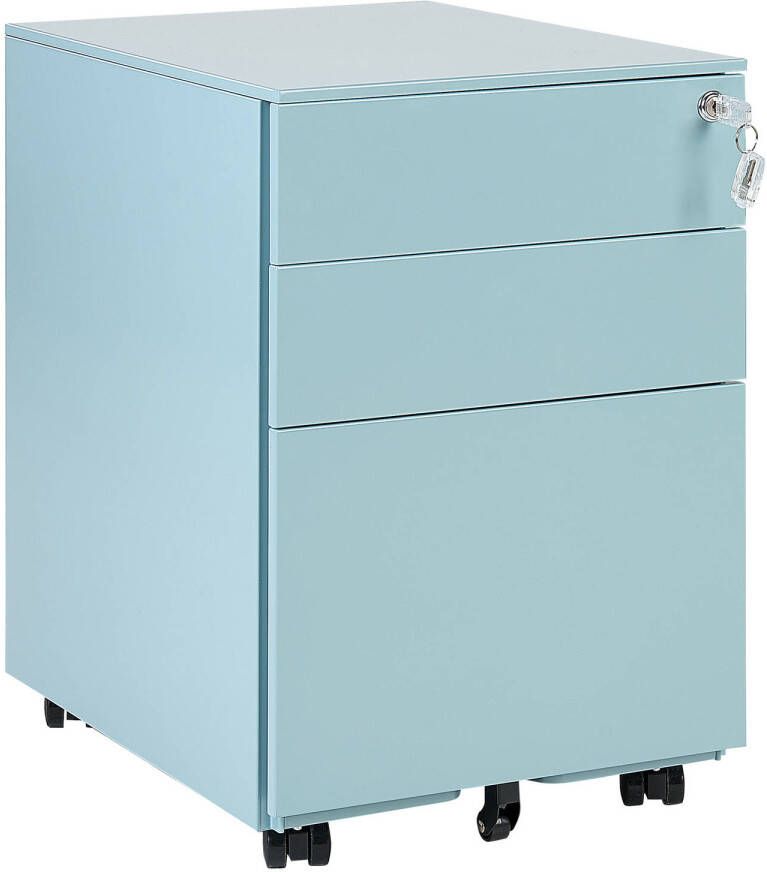 Beliani Cami Kantoorkast blauw staal