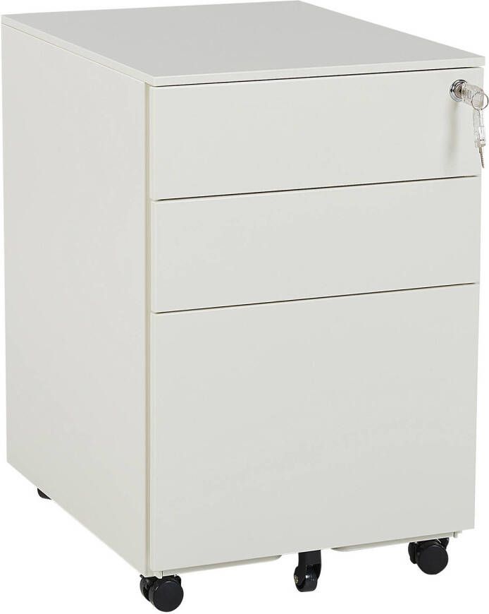 Beliani Cami Kantoorkast wit staal