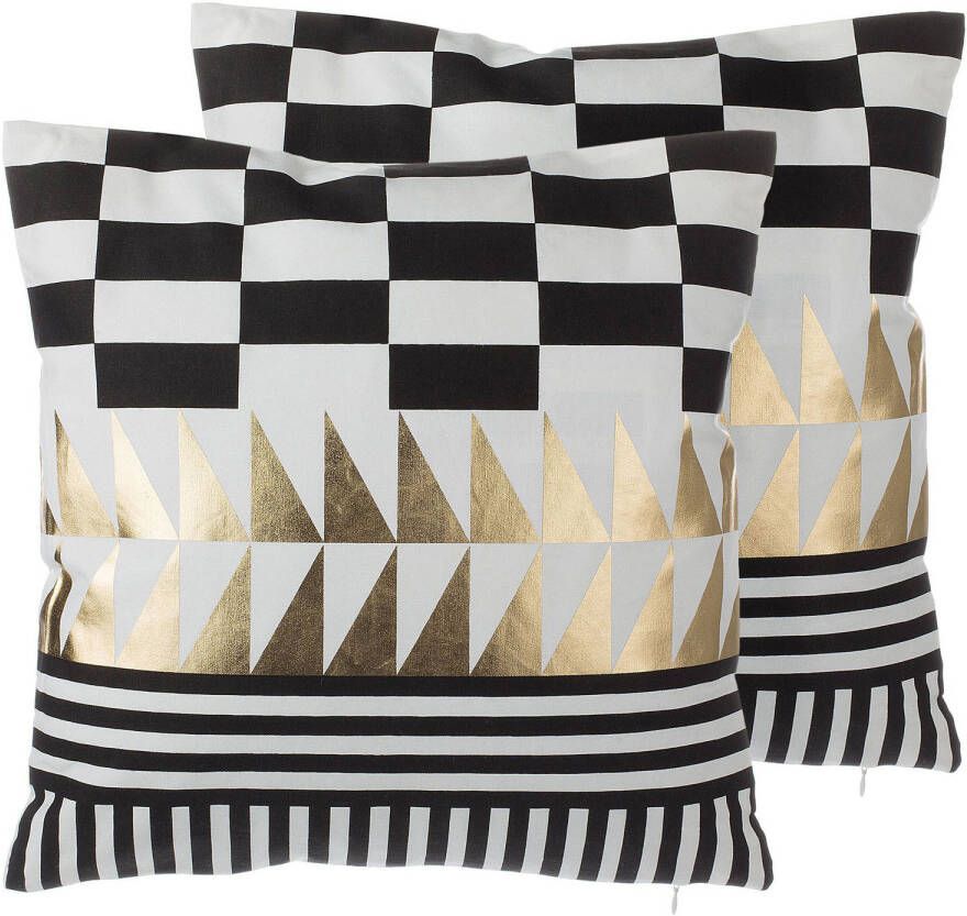 Beliani Dalia Sierkussen wit katoen