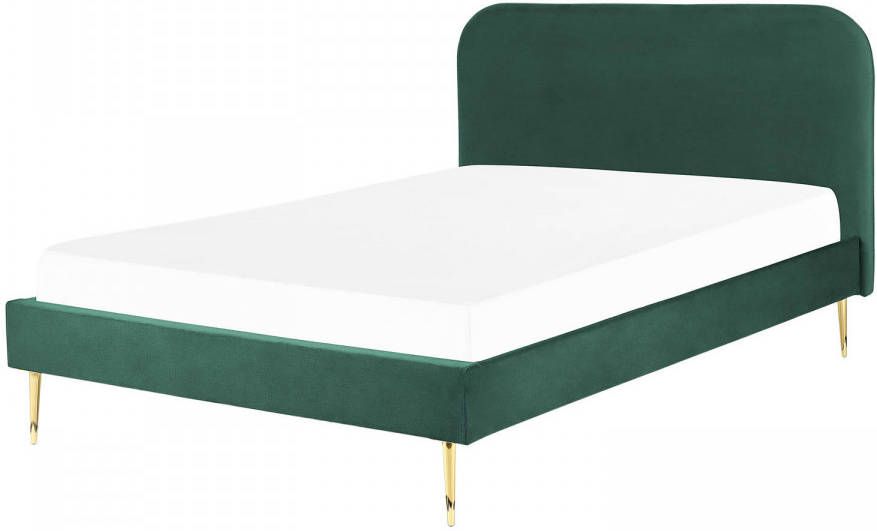 Beliani Flayat Tweepersoonsbed groen fluweel