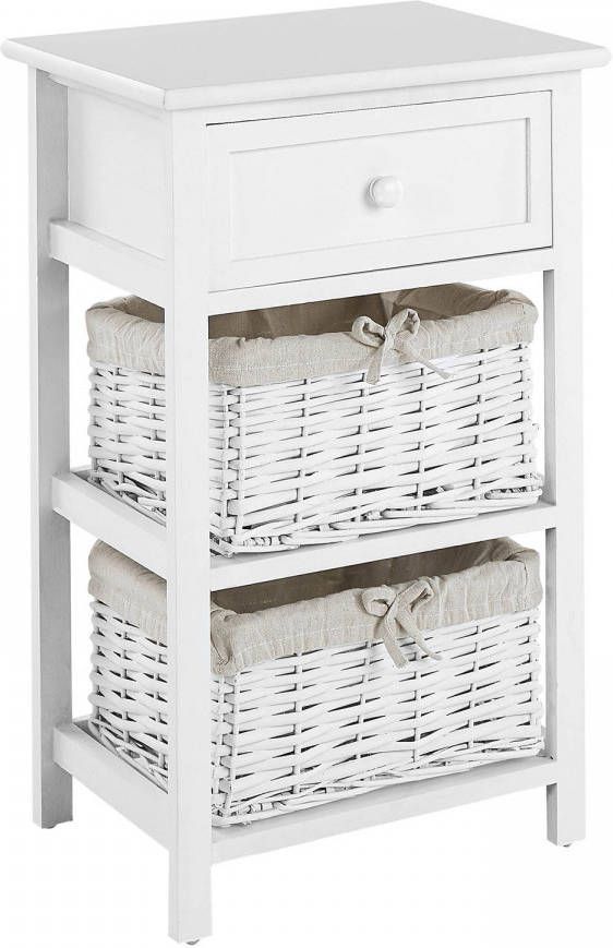 Beliani Flowella Nachtkast wit mdf