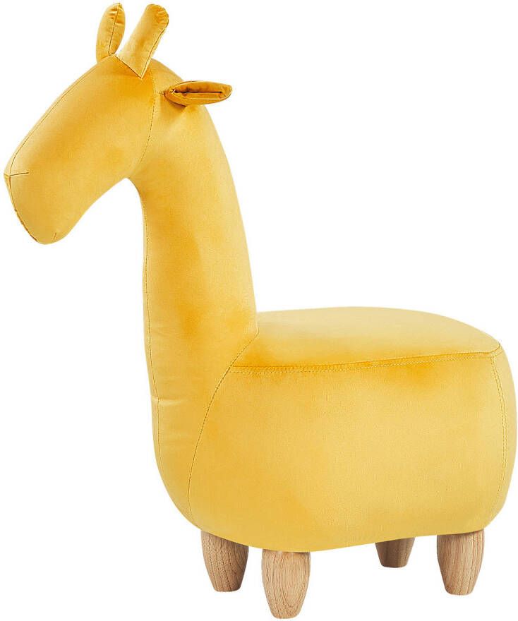 Beliani Giraffe Dierenhocker geel fluweel