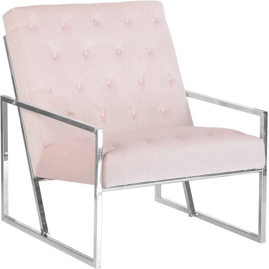 Beliani Harstad Fauteuil roze fluweel