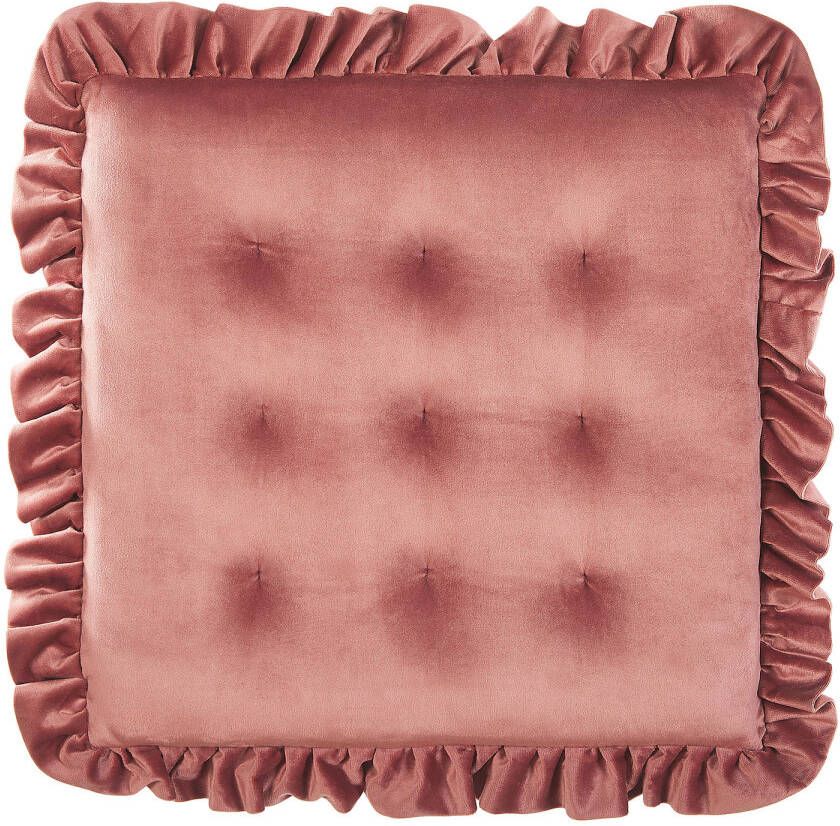 Beliani Kalanchoe Zitkussen roze fluweel