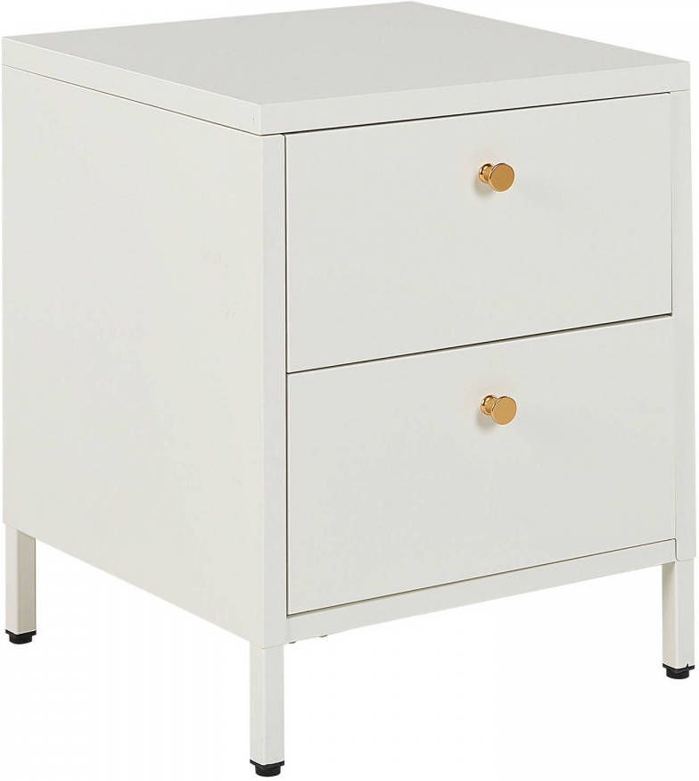 Beliani Kylea Nachtkast wit staal