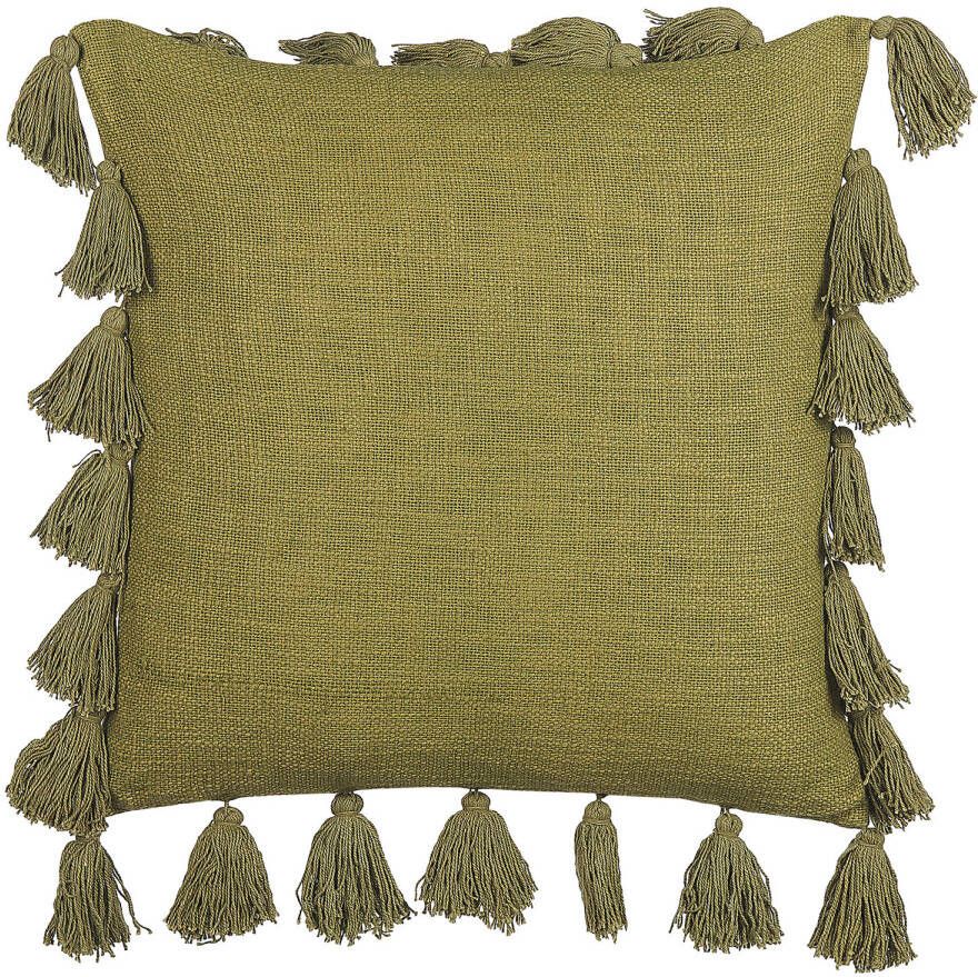 Beliani Lynchis Sierkussen groen katoen