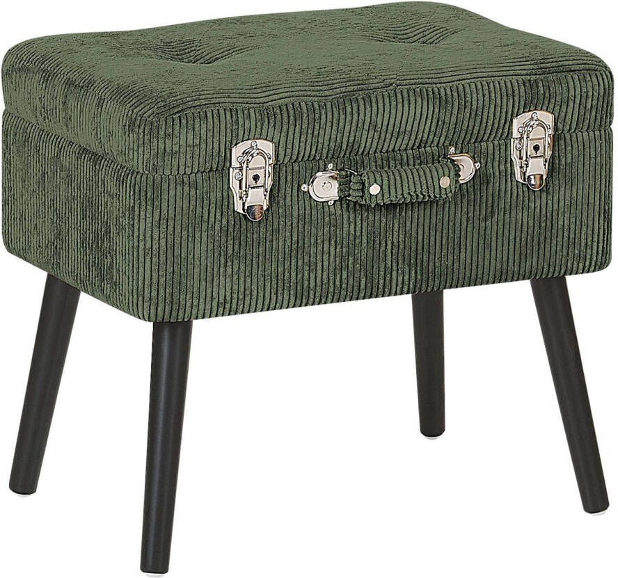 Beliani Mallard Hocker groen corduroy