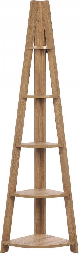 Beliani Mobile Solo Boekenkast lichte Houtkleur vezelplaat