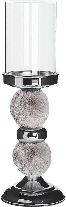 Beliani Padre Kandelaar zilver glas