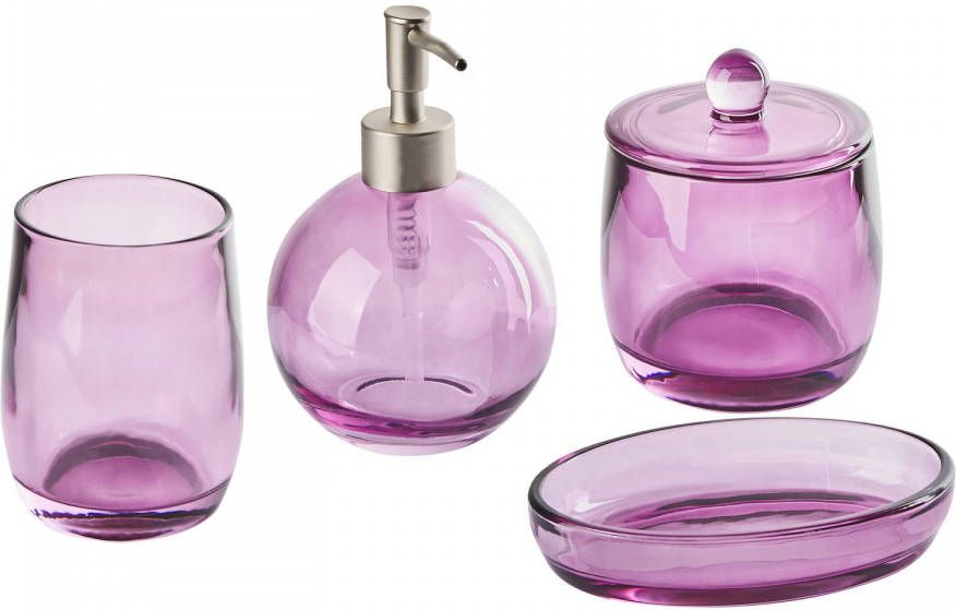Beliani Roana Badkameraccessoire Set paars glas