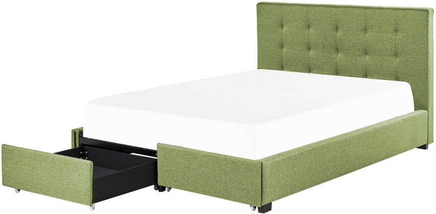 Beliani Rochelle Tweepersoonsbed groen polyester