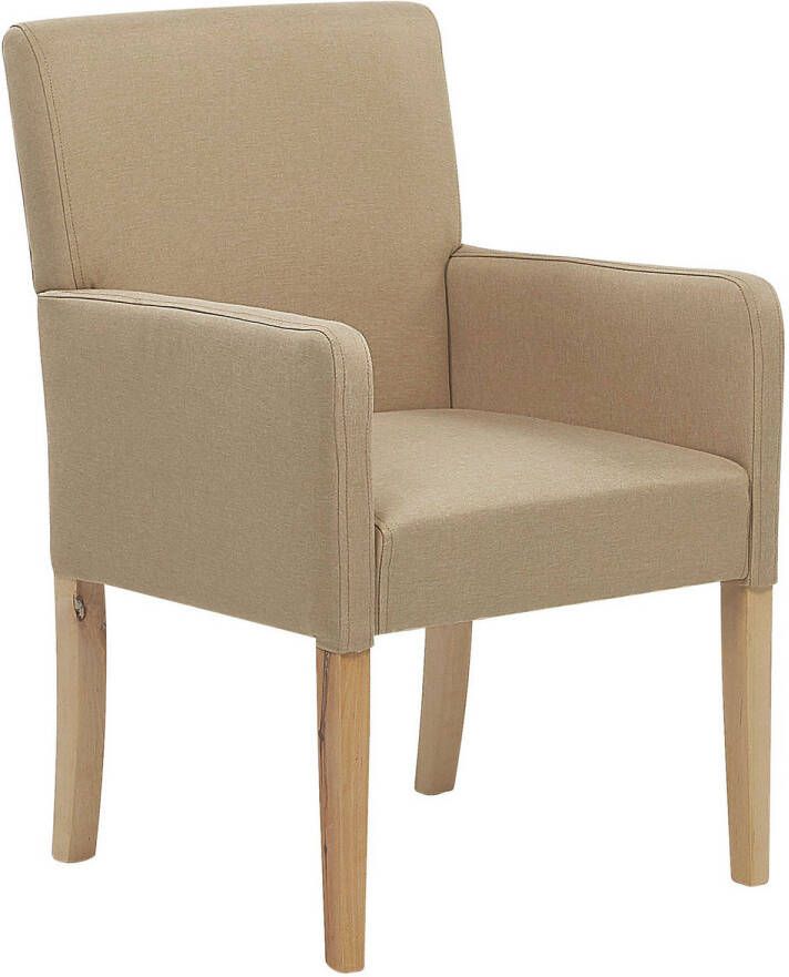 Beliani Rockefeller Eetkamerstoel beige polyester