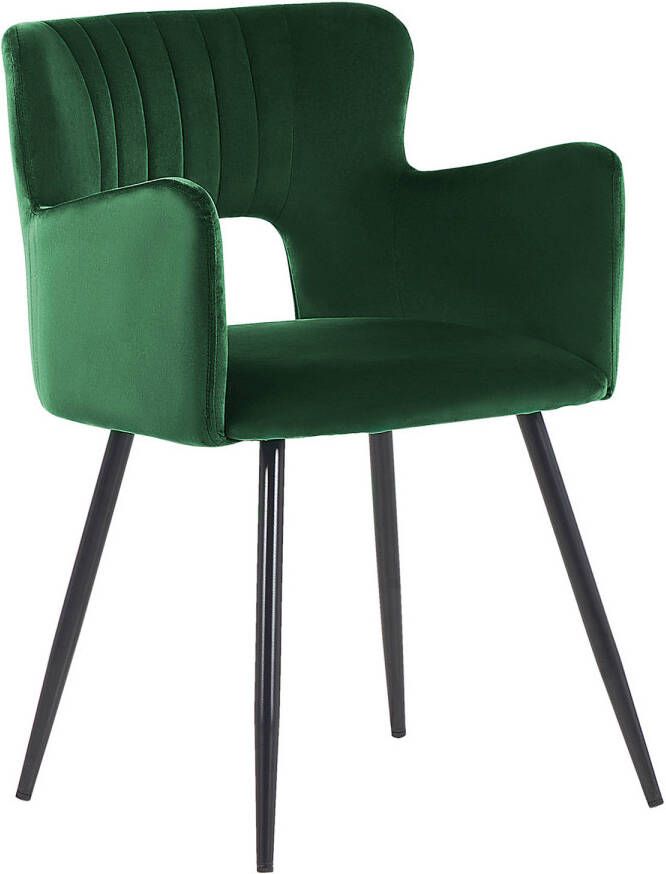 Beliani Sanilac Eetkamerstoel groen fluweel