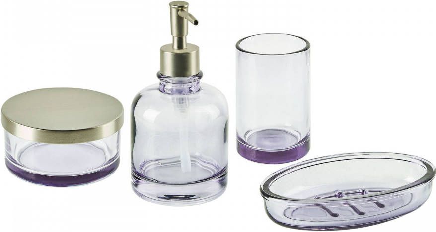 Beliani Telma Badkameraccessoire Set paars glas