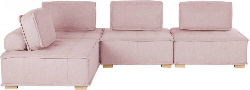 Beliani Tibro Hoekbank roze polyester
