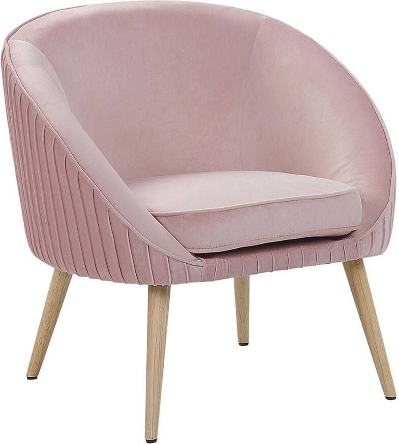 Beliani Tromso Fauteuil roze fluweel