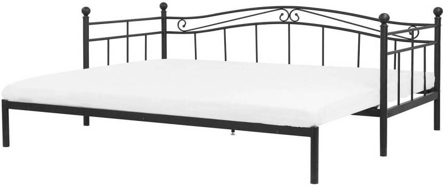 Beliani Tulle Onderschuifbed zwart metaal