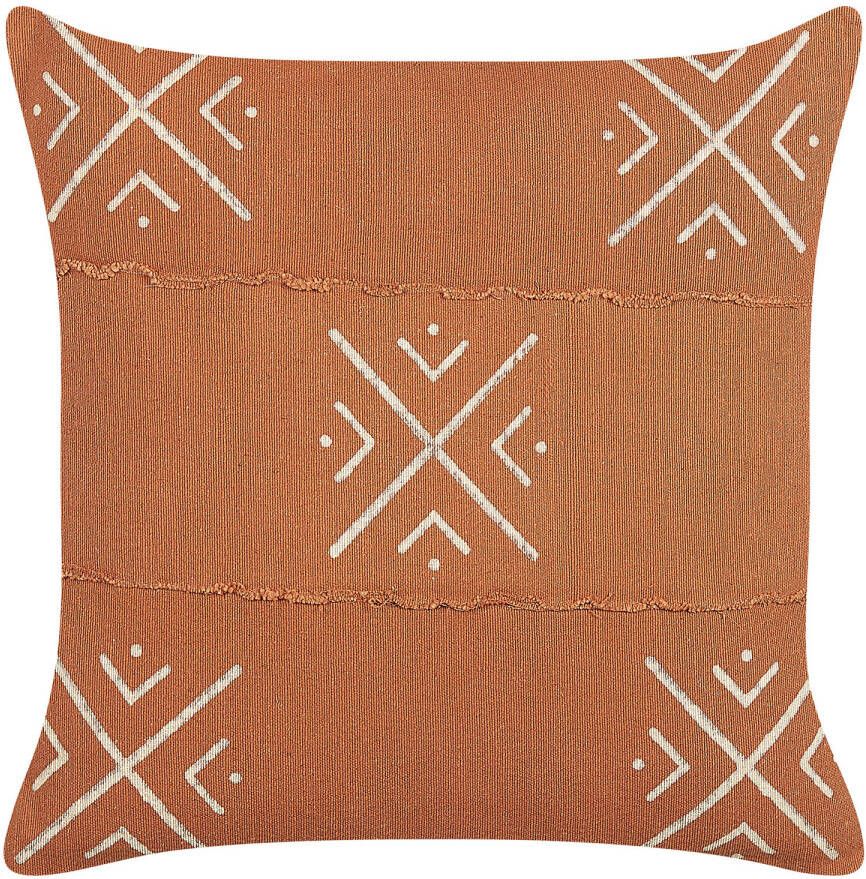 Beliani Vitis Sierkussen oranje katoen