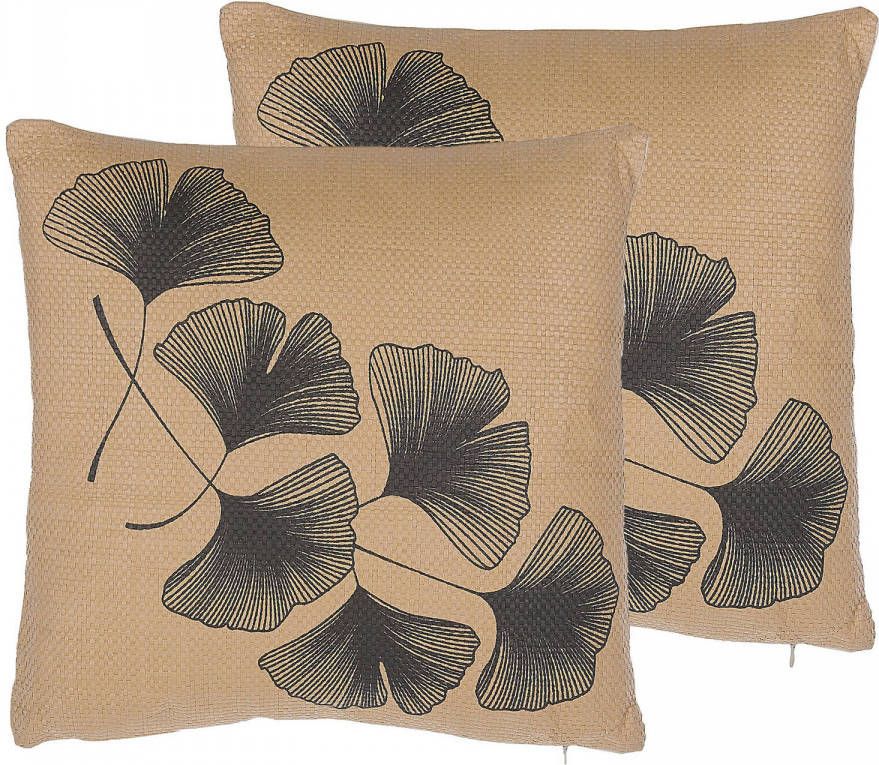 Beliani Wakad Sierkussen beige polyester