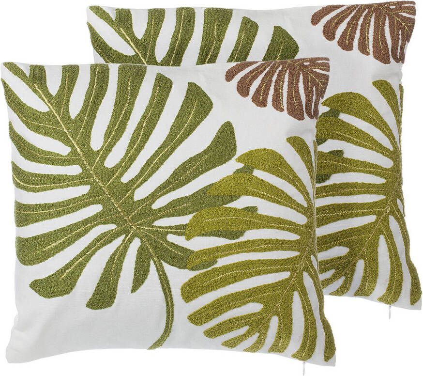 Beliani Zenobia Sierkussen groen katoen