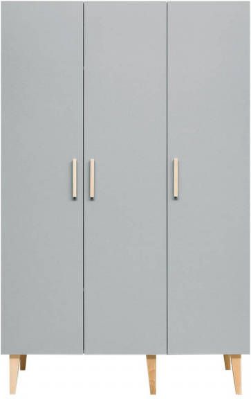 Bopita Kledingkast 'Emma' 3 deurs, kleur wit/grijs