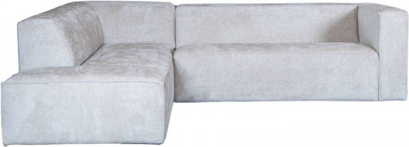 Bronx71 Hoekbank Memphis Stof Chenille Wit/beige Links.