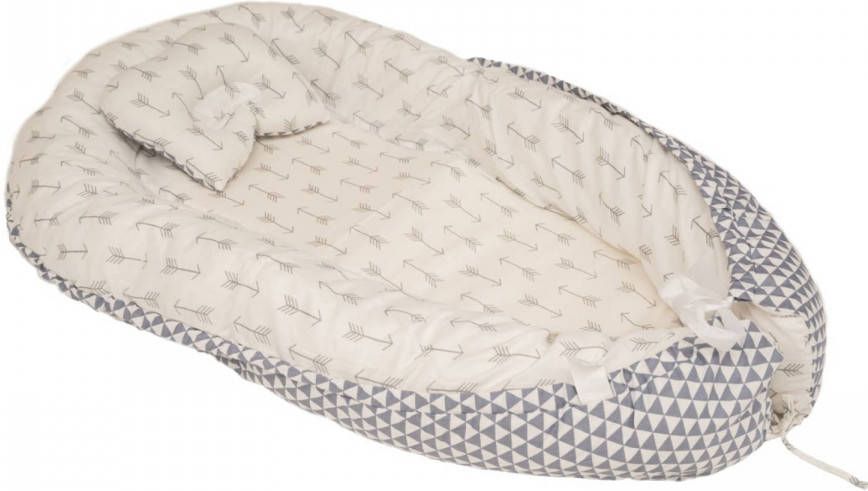 Cabino Babynestje Pijltjes Wit Grijs