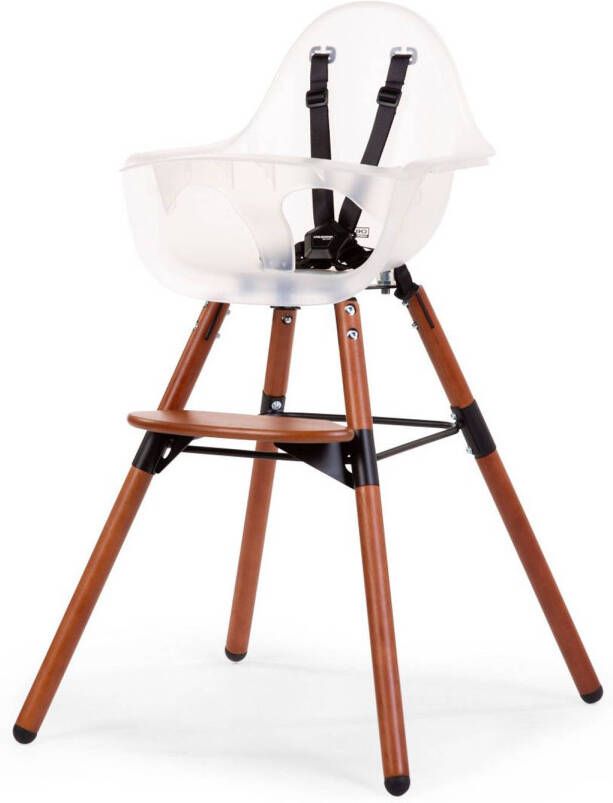 Childhome Kinderstoel Evolu 2 donker natuur/transparant 2 in 1 + ring
