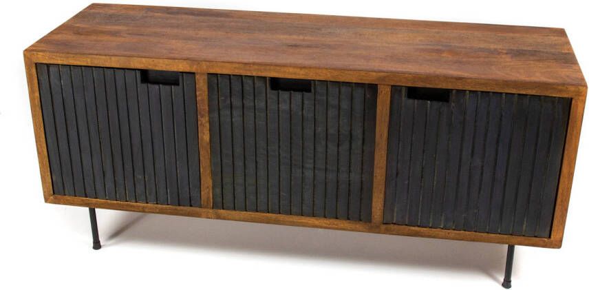 Dimehouse Industrieel Dressoir Felix Metaal 3 Deurs Mangohout
