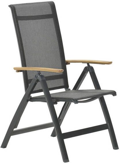 Garden Impressions Santana Tuinstoel Verstelbaar Donker Grijs/Teak Look