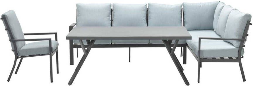 Garden Impressions Senja Lounge Dining Set 4 delig Rechts Incl. Stoel Mint Grijs