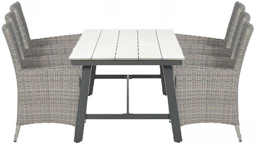 Garden Impressions Sharon Tuinset 7 delig Vintage Willow Moreno Tuintafel 250x100 Cm