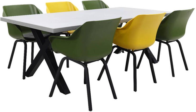 Hartman Sophie Element Green/Yellow/Verona 220 cm. tuinset 7 delig