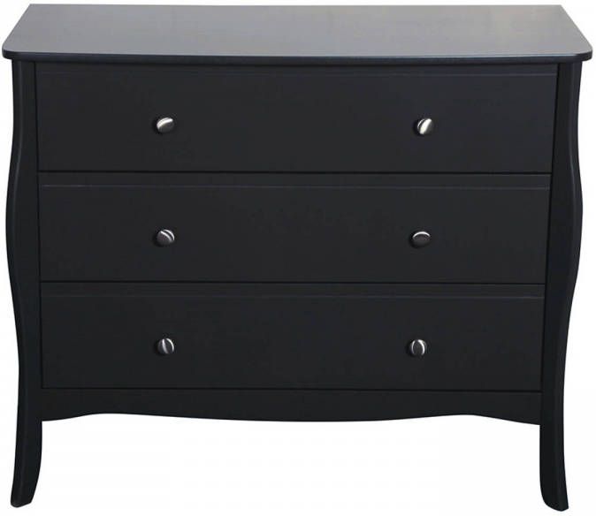 Leen Bakker Ladekast Baroque 3 lades donkergrijs 80x96, 5x45 cm