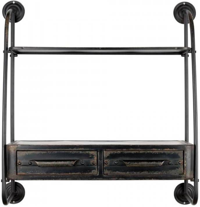 ZILT Industriële Wandrek 'Micah' vintage metaal 81cm