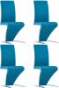 VidaXL Eetkamerstoelen Met Zigzag vorm 4 St Kunstleer Blauw online kopen
