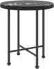 VIDAXL Eettafel &#xD8, 50 cm gehard glas en staal zwart online kopen