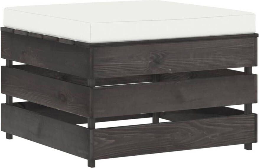 VIDAXL Hocker sectioneel met kussen grijs geï, mpregneerd hout