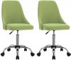VidaXL Kantoorstoelen Met Wieltjes 2 St Stof Groen online kopen